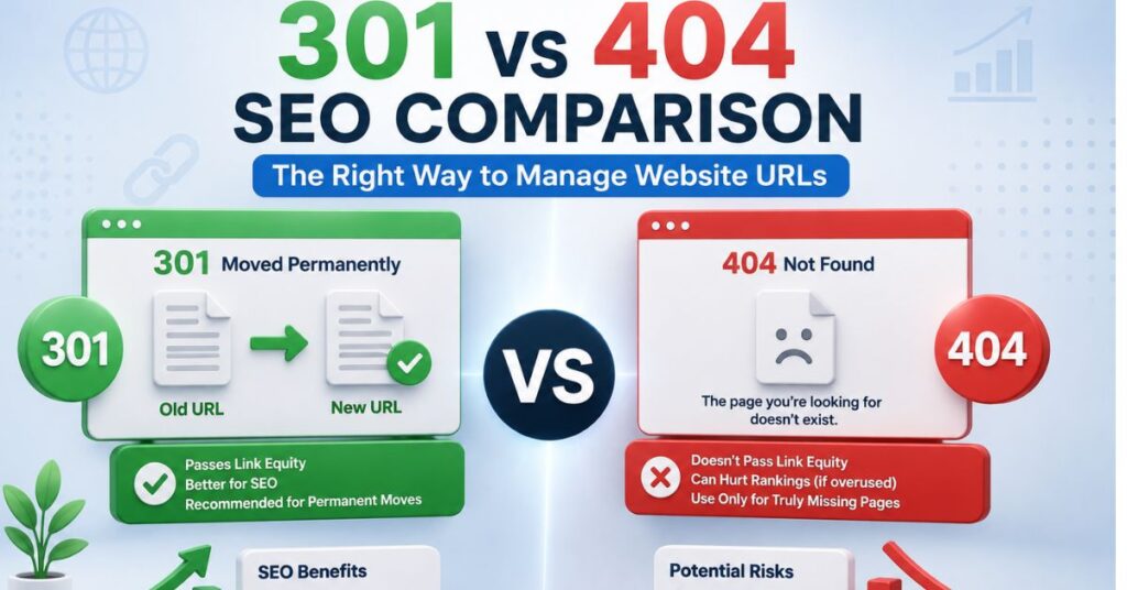 301 vs 404 SEO Comparison The Right Way to Manage Website URLs